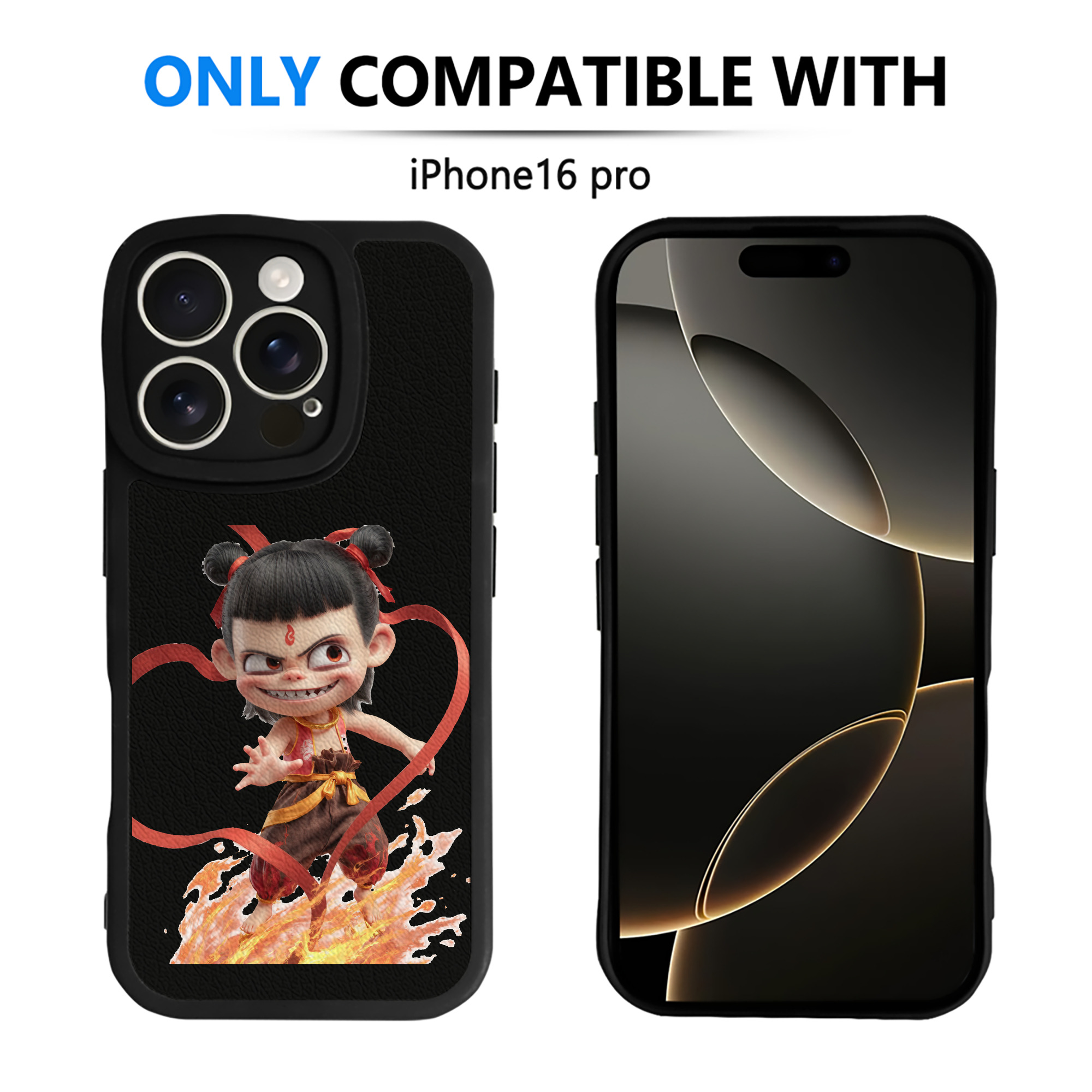 （画像用） Ne Zha 2 ナタ 魔童の大暴れ 【iPhone 16シリーズ対応】シリコンスマホケース（レザー調） 材質：シリコン